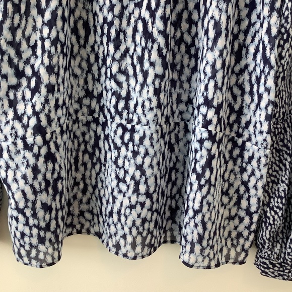Michael Kors women’s top long sleeve blue blouse size large - Picture 7 of 10